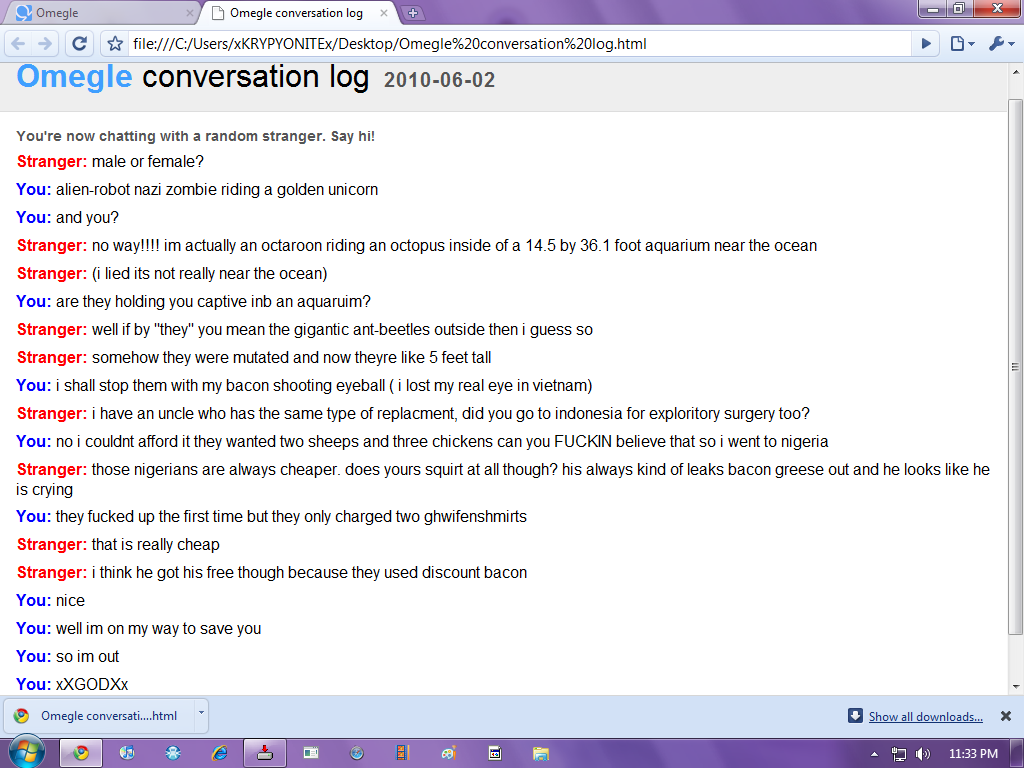Epic omegle conversation