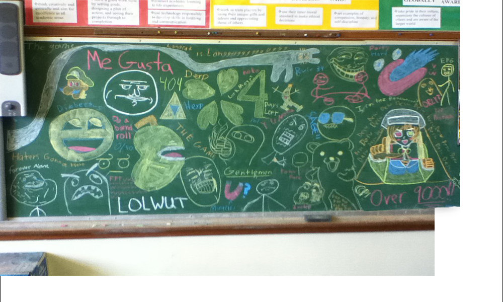 Memes On Chalkboard