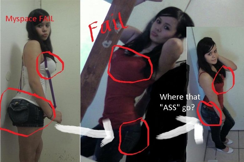 Myspace Pose FAIL!. Is it photoshop or just poses?.. duh its photoshoped.