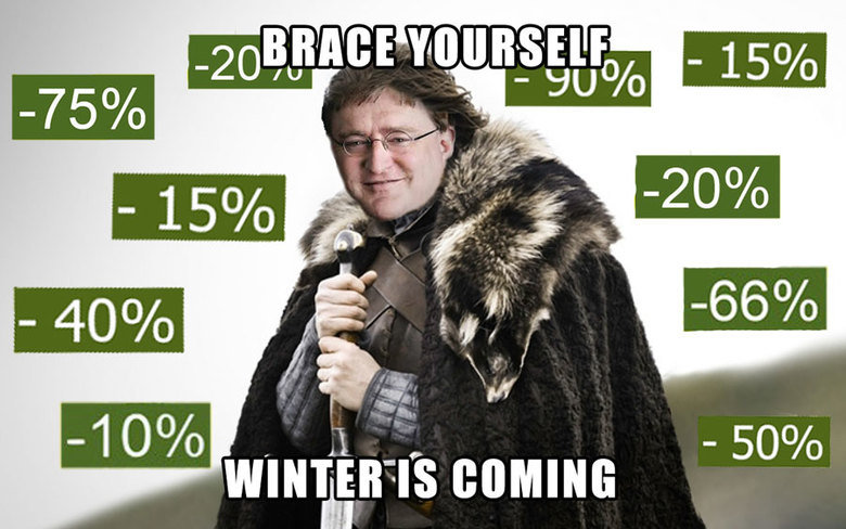 Winter is coming to steam. hope you like my first photoshop meme .